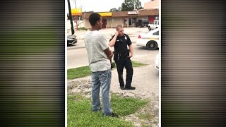 Video shows Florida officer threatening man for jaywalking