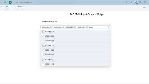 SAP Analytics Cloud Multi Input Custom Widget
