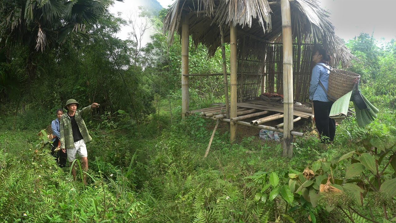 Timelapse: From Start to Finish Journey of a Single Mother Building a Bamboo House - Full Video