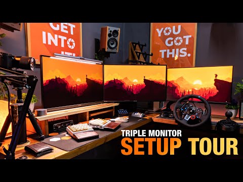 Triple Monitor Setup Tour 2021 - VLOG Style!