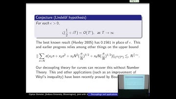 Ciprian Demeter: Decoupling theorems and their applications