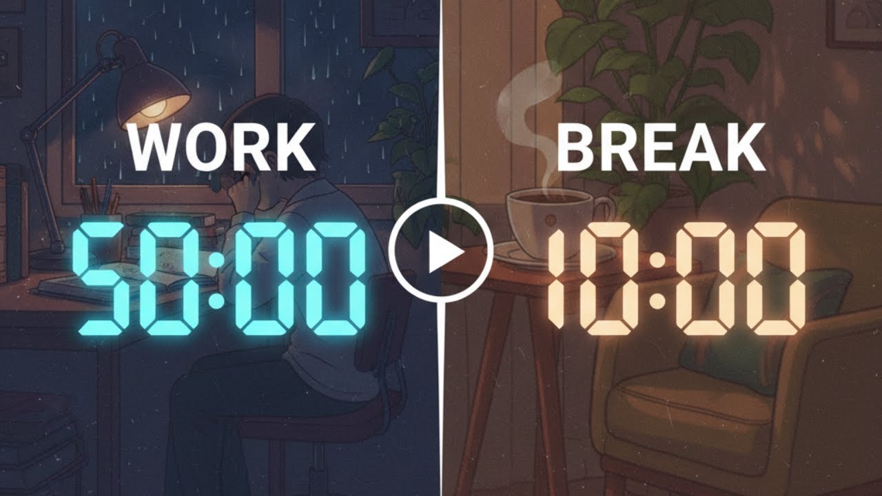 50 Min Study + 10 Min Break ⏳ | Relaxing Lofi Beats 🎧 | Focus Now