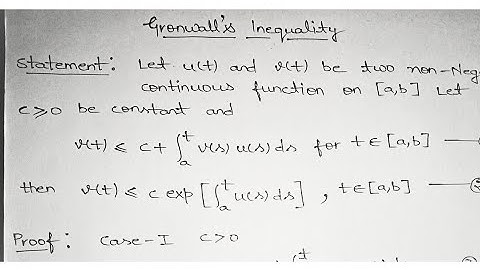 Gronwalls Inequality| Msc Mathematics First Semester Important Theorem|