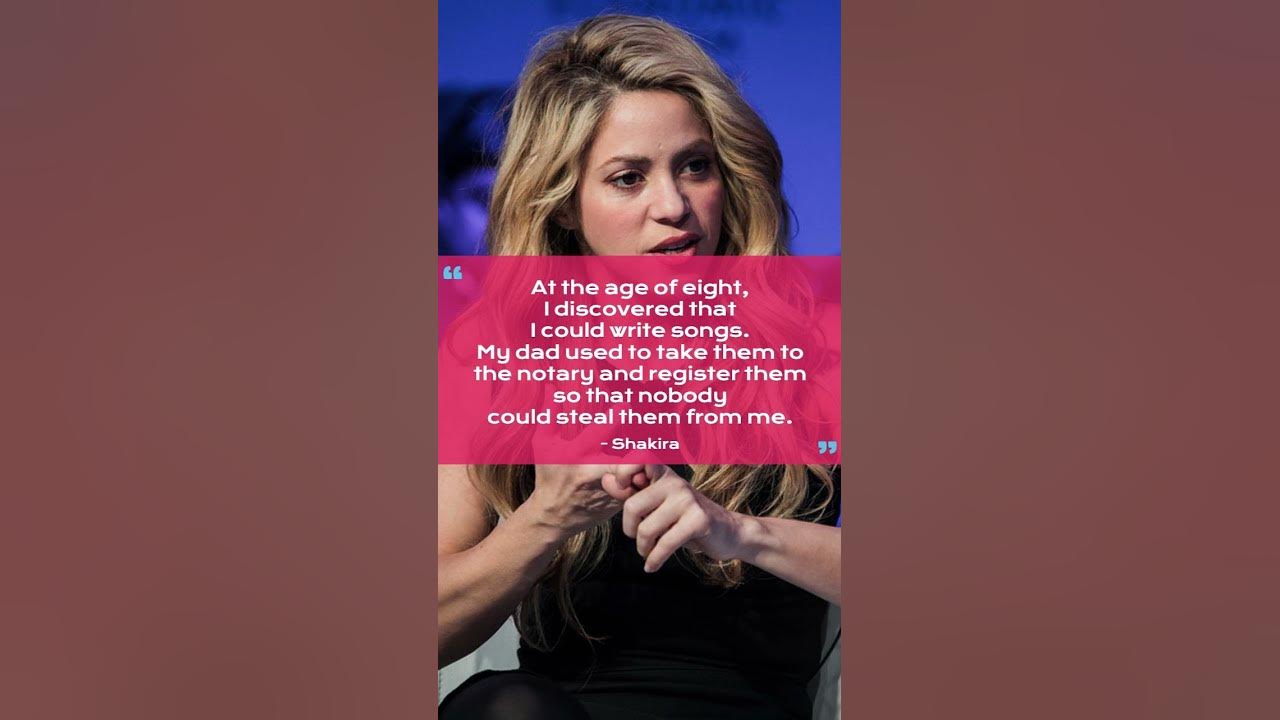 Writing Songs at the Age of Eight: A Quote by Shakira - YouTube