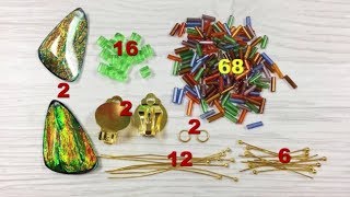 DoreenBeads Jewelry Making Tutorial - How to Make Resin Green Aurora Borealis Pendant Ear Clips