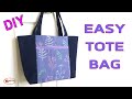 HOW TO SEW EASY TOTE BAG | ZIPPER TOTE BAG SEWING TUTORIAL |MAKING BAG FROM OLD JEANS/DIY BAG SEWING