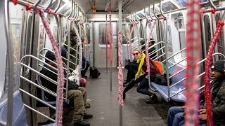 Watch London Kaye Yarn-Bomb the L Train