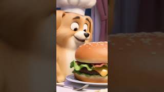 Funny Puppy Chef Makes GIANT Cheeseburger 🍔🐶 | Cute Kids Animation Short #funnycute #funnymoment
