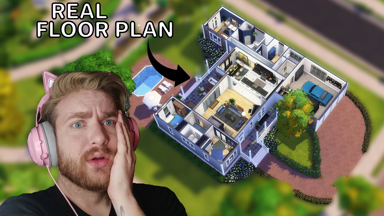 Can I BUILD a REAL FLOOR PLAN in The Sims?? // BESTIE FLOOR PLAN