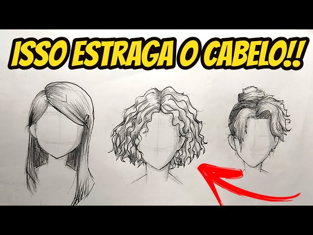 Cabelo FEMININO: como DESENHAR do ZERO sem ERRAR! ( ANIME E CACHEADO) 