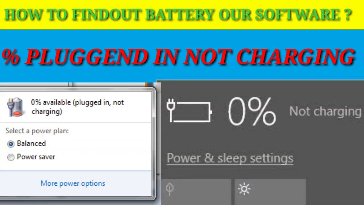 Laptop Battery not charging 0% available (plugged in, not charging) Windows 7,8,8.1,10.11.12