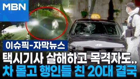 [자막뉴스] 택시기사 살해하고 목격자도…택시 몰고 행인들 덮친 20대 결국 | 이슈픽