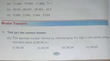 Dav Public School Class 5 Math Unit 5 Brain Teasers  || Decimals | Q.No. 1 To 6 |  @madhubanclasses