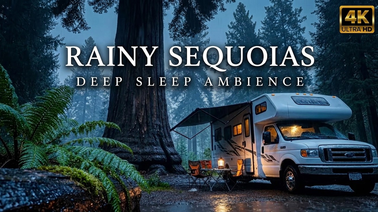 Tonton Rainy Night RV Camping Beside Giant Sequoias | Cozy Rain Sounds for Deep Sleep, Relaxation & Study di YouTube Tonton Rainy Night RV Camping Beside Giant Sequoias | Cozy Rain Sounds for Deep Sleep, Relaxation & Study di YouTube