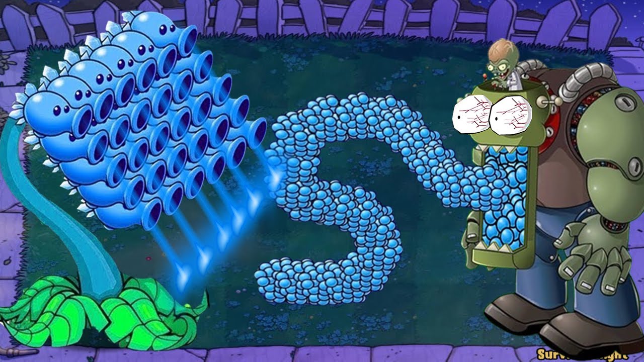 Gatling Snow Pea Vs All Zombies Vs Giga Gargantuar Vs Dr Zomboss Plants ...