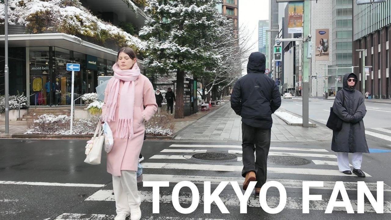 銀座歩行者天国散歩 |【4K】 Snowy Walking Ginza Pedestrian Street Tokyo Japan (Feb. 2026)
