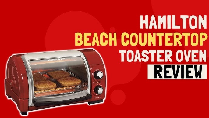 Hamilton Beach Easy Reach 4-Slice Countertop Toaster Oven With Roll-Top  Door, 1200 Watts, Fits 9” Pizza, 3 Cooking Functions for Bake, Broil and  Toast, Silver, 31334D 