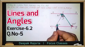Lines and Angles, Class-9 Maths Ex 6.2 Q5 | If AB || CD ∠ APQ = 50° and ∠ PRD = 127° find x and y.