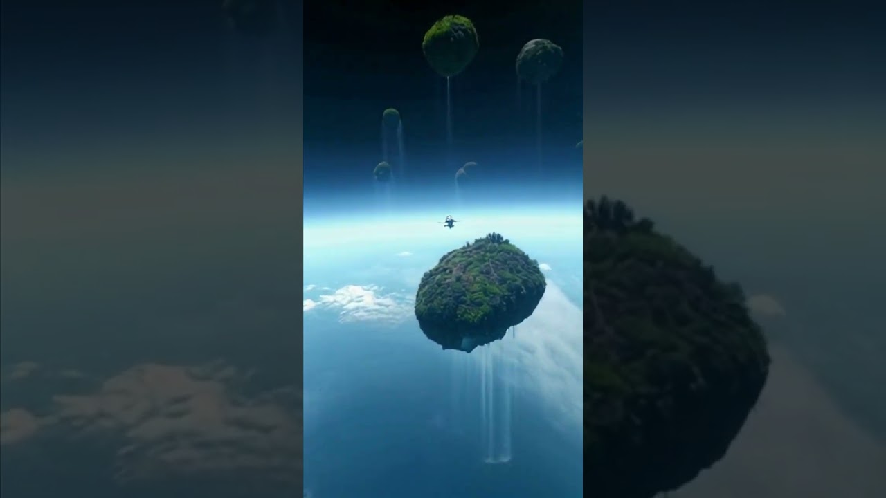 Flying islands in space - AI Video