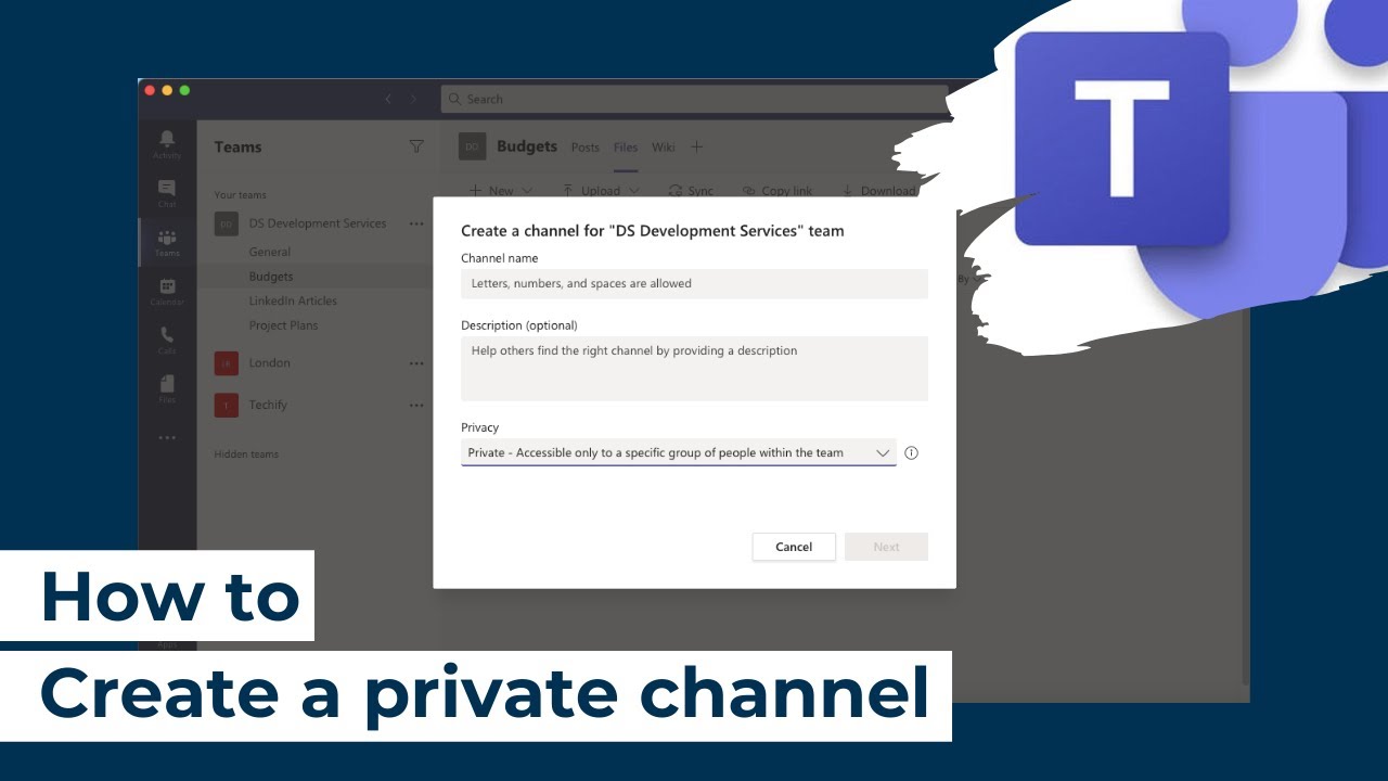 How to | Microsoft Teams | Create a private channel - YouTube