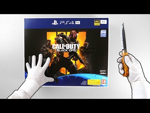PS4 Pro "Black Ops 4 Edition" Console Unboxing - Playstation 4 Slim Call of Duty 1Tb Bundle