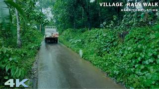 Feel the Wind & Rain 🌧️🌿 | ASMR Rain Walk Through Lush Green Villages for Deep Sleep (Compilation)
