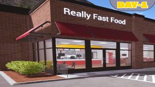 Running a Fast Food Restaurant Alone Is Stressful...  Fast Food Simulator Day 1(No Commentary).