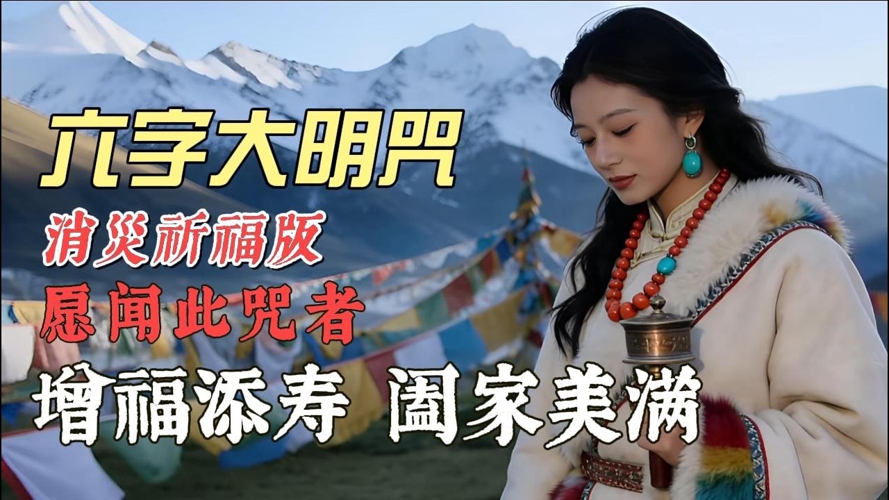 【消災祈福】六字大明咒：送給有緣人，願聞此咒者，增福添壽、闔家美滿！#觀世音菩薩 #六字大明咒 #祈福 #禪修 #冥想 #消災