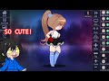 An anime girl in side view pose  gacha club hacks