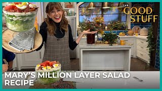 Famous Mary Makes Her Mom's Classic Million Layer Salad Recipe | The Good Stuff with Mary Berg Net Worth
