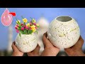 Cement flower pot making at home  white cement craft ideas  diy easy cement craft ideas