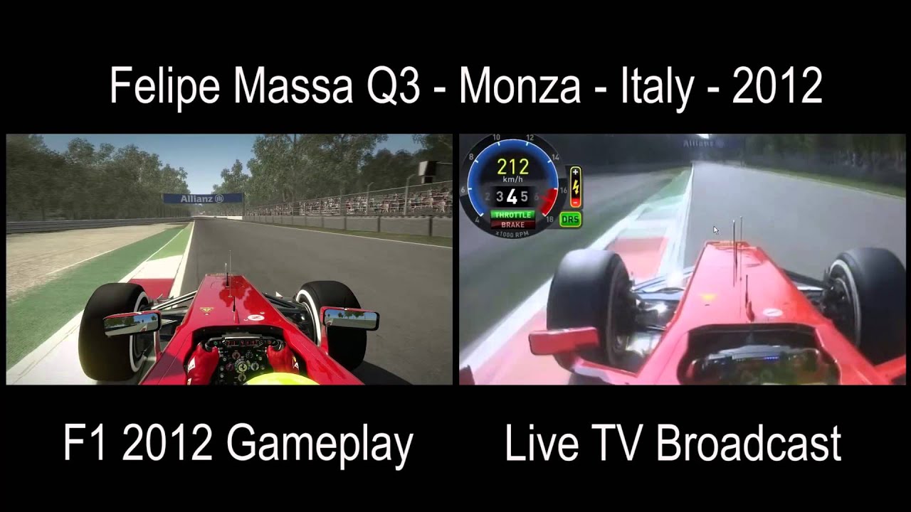 FORMULA 1 Felipe Massa Q3 Monza, Italy - 2012 Split Screen Live TV x Gameplay Codemasters