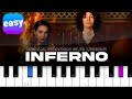 Sub Urban &amp; Bella Poarch - INFERNO - EASY PIANO TUTORIAL