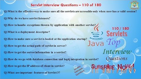 Servlet Interview Questions –  110 out of 180