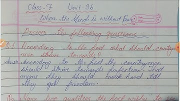 Cl-7, Q/A Unit 3b " Where the Mind is without Fear"