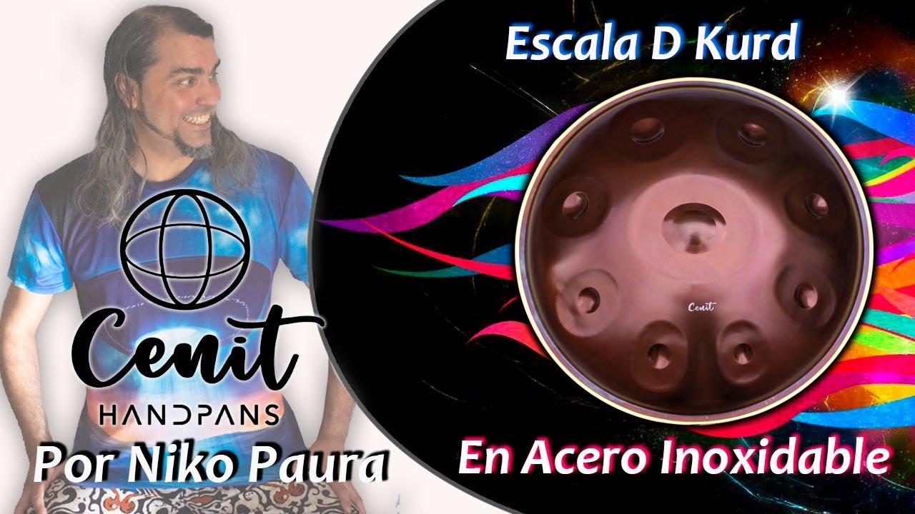 CENIT HANDPAN, D Kurd 9, acero inoxidable "EMBER STEEL" Por NIKO PAURA
