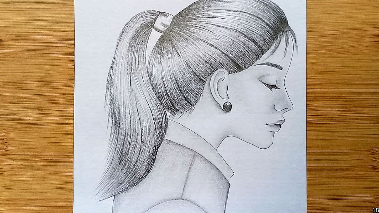 Top 135+ simple girl sketch drawing super hot - seven.edu.vn