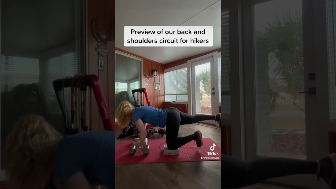 Shoulder and mid back workout for hikers.