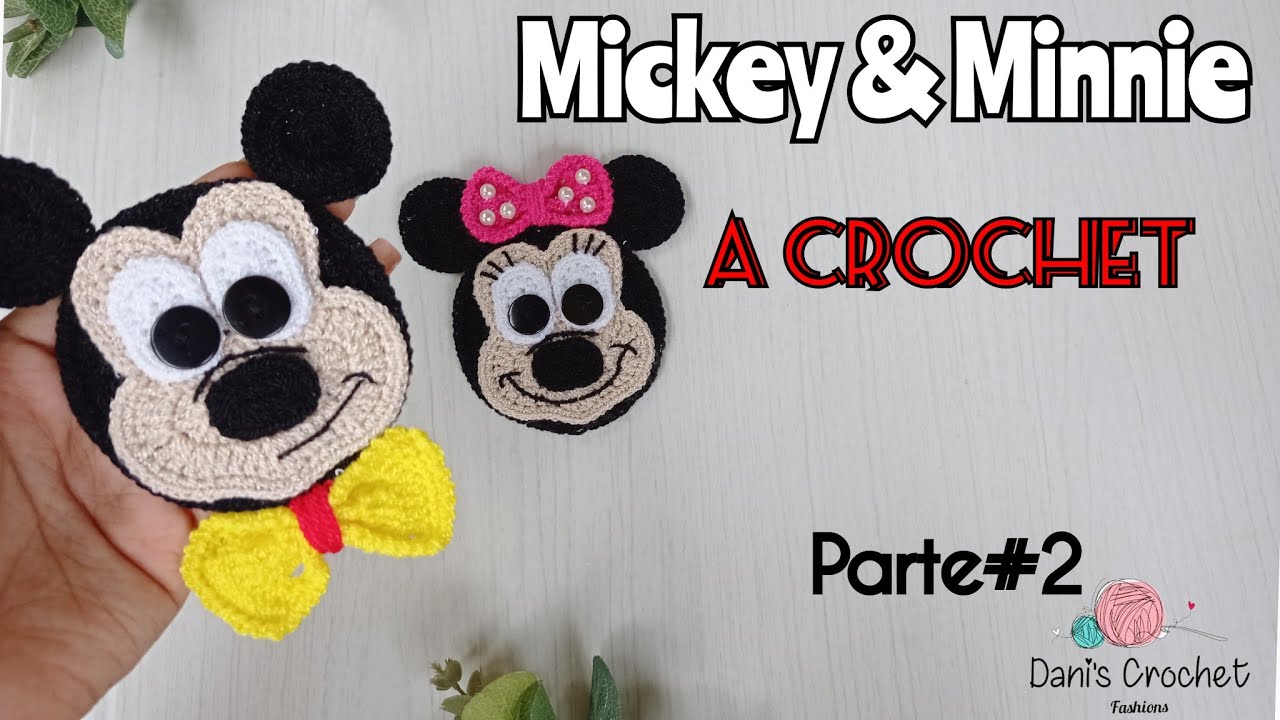 Nunca había Sido tan fácil hacer a Mickey & Minnie mouse✅| aplicaciones a crochet🐭🐭