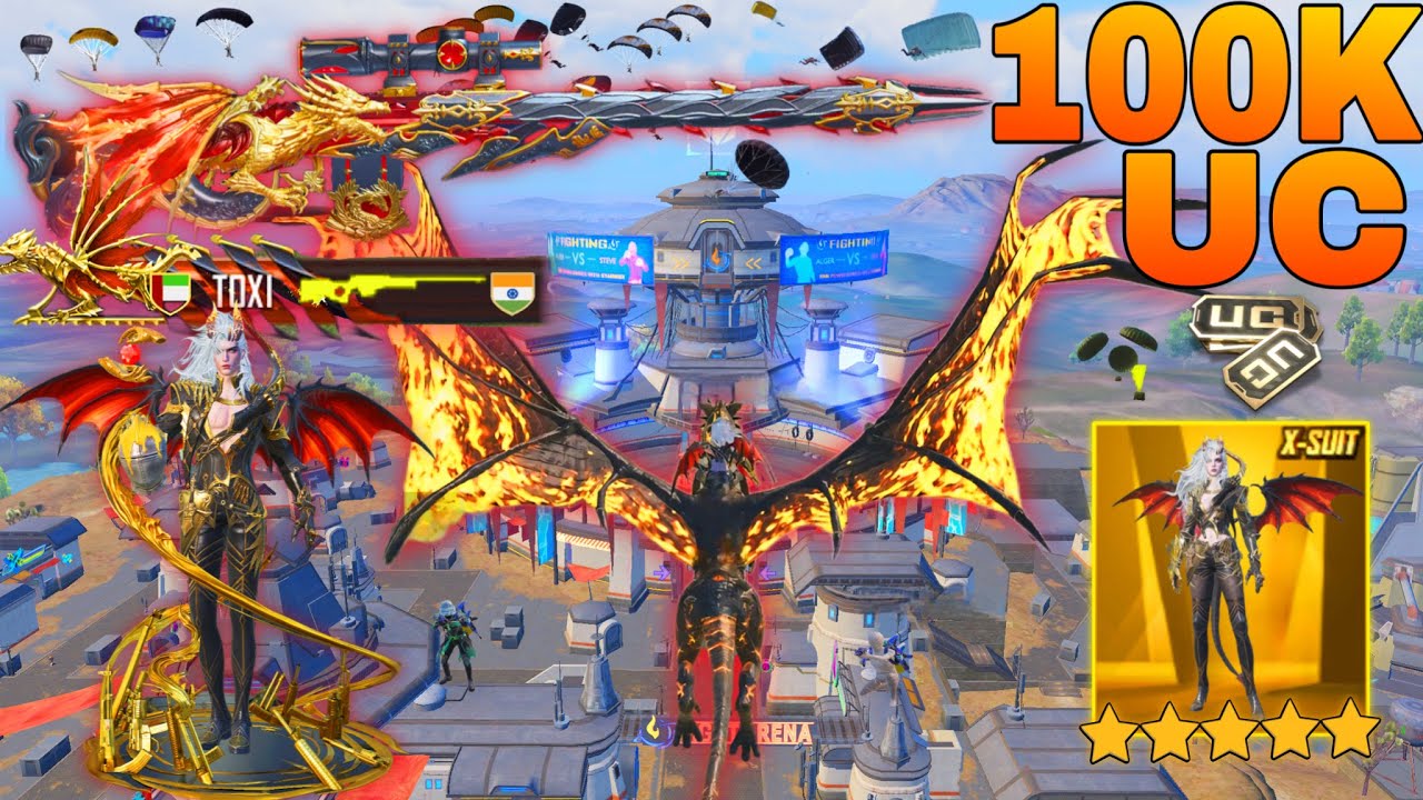 100k UC😱 for NEW DRAVION X-SUIT GAMEPLAY WITH NEW AWM+NEW X-SUIT😍