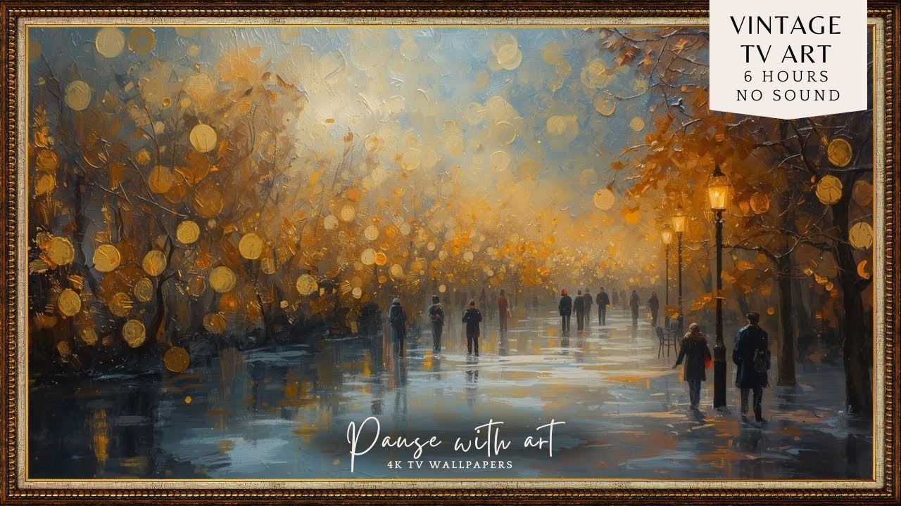 Timeless Vintage Cityscape Winter Art | Frame TV Art Screensaver | TV Wallpaper