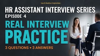 Practice a real HR interview with 3 common questions, sample answers, and useful phrases