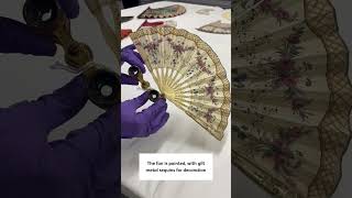 20th century opera glasses with a silk fan