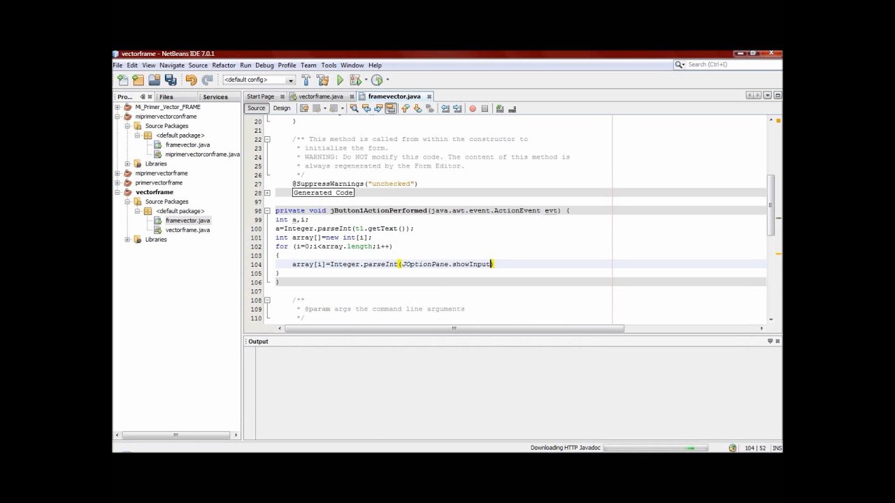 Israel Hernández López-Vector con JFrame