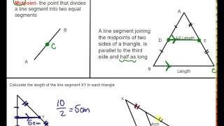 MPM1D 7.4 Midpoints and Medians in Triangles Video 1