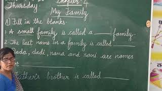 Class 2 EVS chapter 4 My family. Exercise