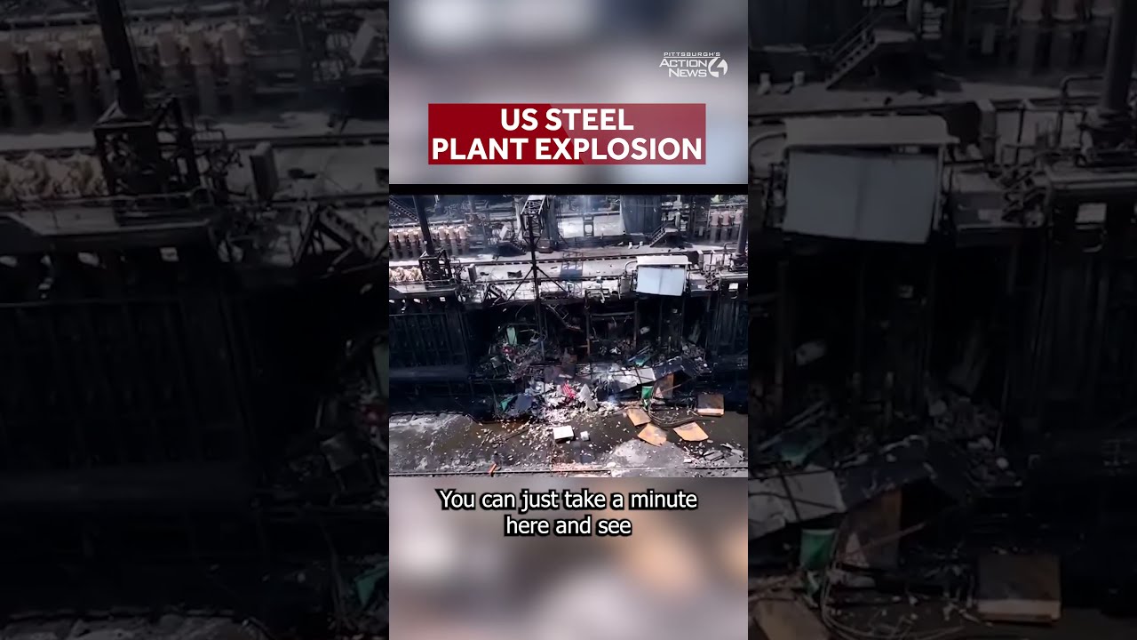US Steel Plant Explosion Drone Video Shows Blast Site
