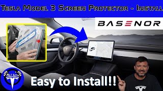 Tesla Model 3 Screen Protector Install from Basenor