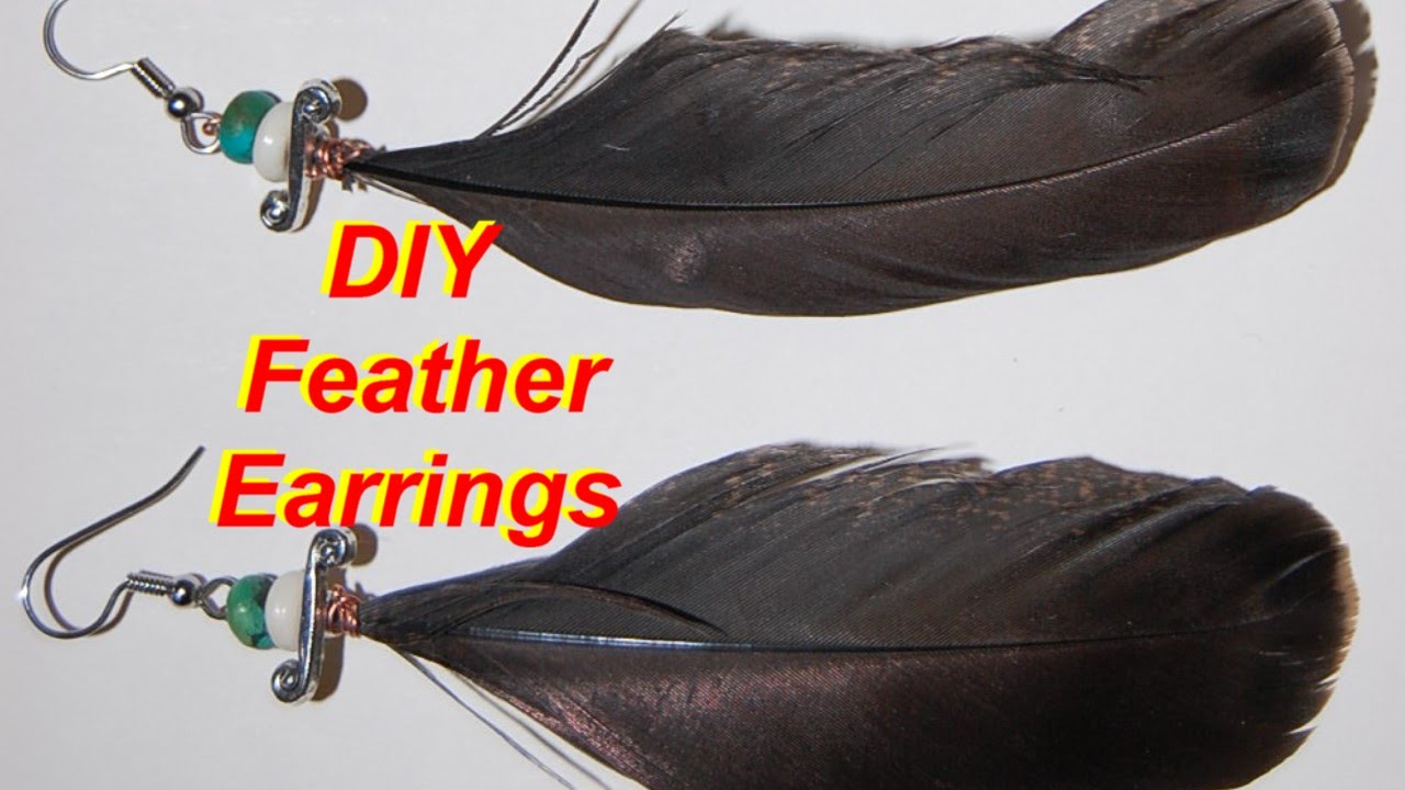 Blue Jay Feather Seed Bead Earrings