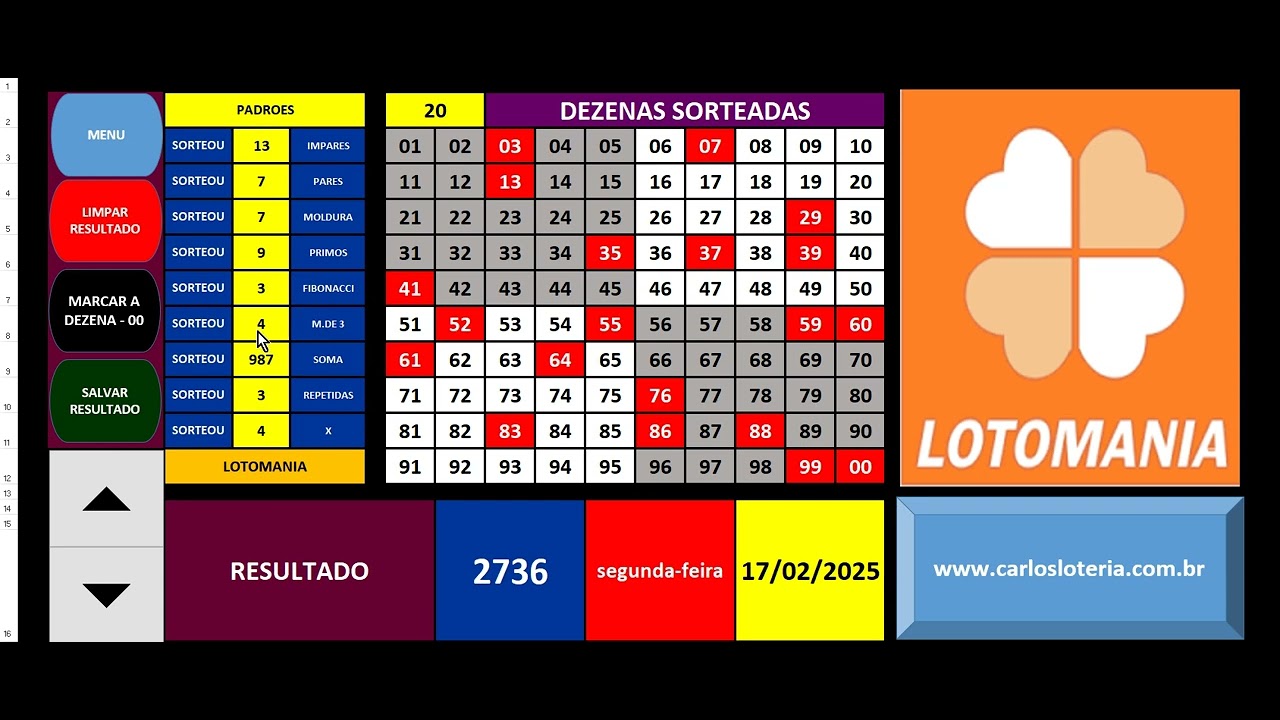 LOTOMANIA RESULTADO 2736 - YouTube